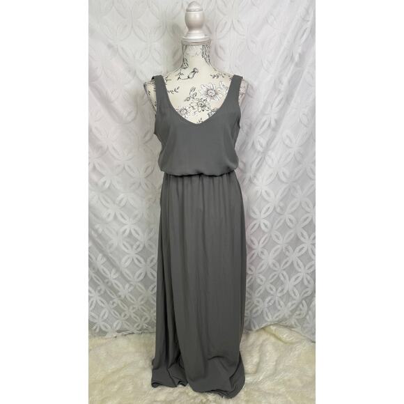 Show Me Your Mumu Kendall Maxi Soft Charcoal Crisp Bridesmaids Dress XS - Picture 9 of 11